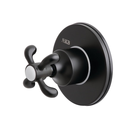 Kingston Brass KS3030TX Single-Handle Three-Way Diverter Valve with Trim Kit, Matte Black KS3030TX